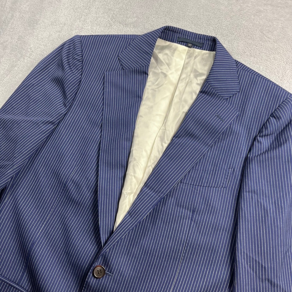 Suitsupply Lazio Blue Pinstripe‎ Pure Wool Suit Jacket Blazer Drago 40R P4212I